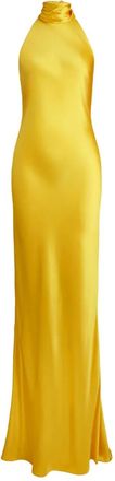 Ralph Lauren Collection halterneck open-back maxi evening dress - Yellow