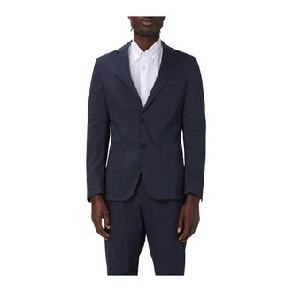 HUGO BOSS Blazers, male, Blue, 2XL, Blue Relaxed Fit Blazer