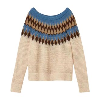 Twinset Myfo Mohair Jacquard Jumper - Dames - Ronde hals truien - Veelkleurig - M - Wol - Truien & Vesten