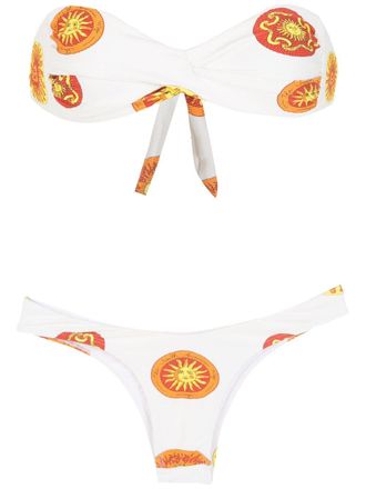 Amir Slama Bikini con stampa - Bianco