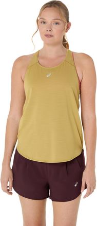 Asics Trainingstop ASICS ROAD TANK, Damen, Gr. XL, gelb (lemongras), Obermaterial: 94% Polyester, 6% Elasthan, Rundhals, Tops Trainingstop