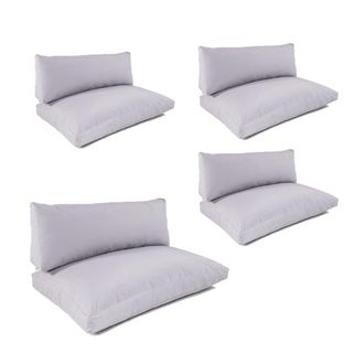 ED&Egrave;N JARD&Iacute; Pack 4 cojines asiento y respaldo palet de jard&iacute;n desenfundable piedra