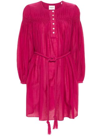 Isabel Marant Adeliani jurk met gesmockt detail - Roze