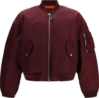 Dsquared2 Maroon Relaxed Bomber Jacket