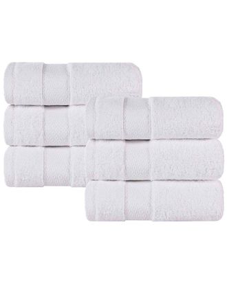 Superior Set Of 6 Niles Giza Cotton Dobby Ultra-Plush Thick Soft Absorbent Hand Towels