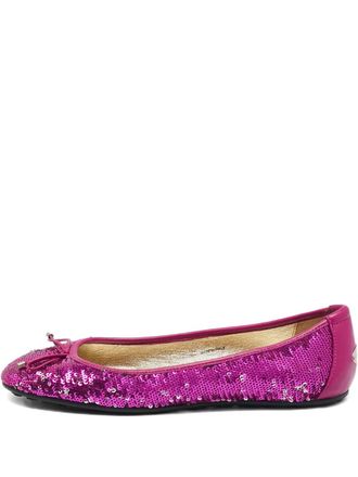Jimmy Choo London sequins leather ballet flats - Pink