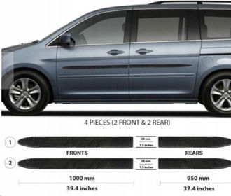 OEM Molduras Laterales De Las Puertas Negras Honda Odyssey 2005-2010