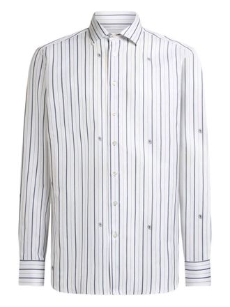 Etro striped button-up shirt - men - Cotton - 38 - White