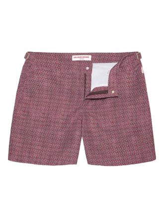 Orlebar Brown Bulldog ripcord-pattern swim shorts - Red