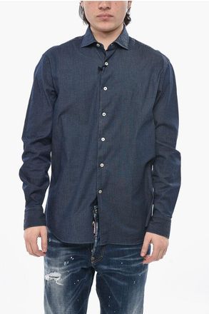 Alessandro Gherardi Stretch Cotton Solid Shirt with French Collar size 41