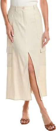 Max Studio Linen-Blend Cargo Maxi Skirt