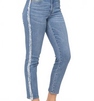 Judy Blue High Waist Slim Fray Detail Jeans In Medium