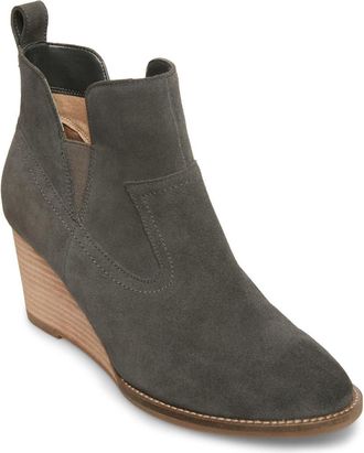 Blondo Irving Waterproof Wedge Bootie in Dark Grey Suede at Nordstrom, Size 6