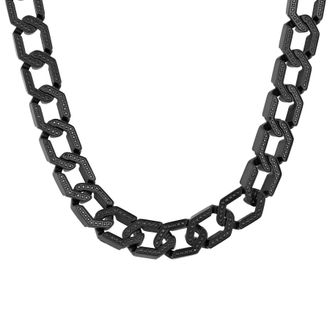 Robert Alton 3.5CTW Black Diamond Stainless Steel with Black Finish 20 Chain