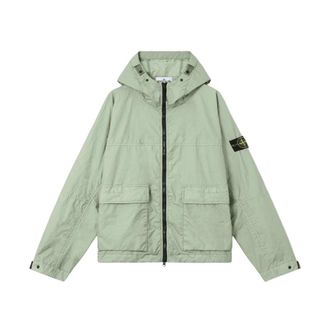 Stone Island Light Jackets, male, Green, Size: 3XL Membrana 3L TC Short Parka