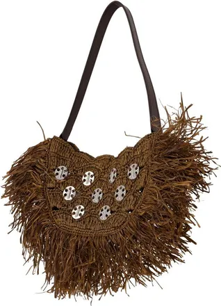 Paco Rabanne Womens Shoulder Bag - Rabanne Raffia Brown Shoulder-Hobo-Bags