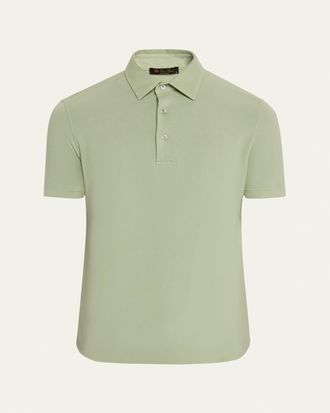 Loro Piana Mens Cotton Pique Polo Shirt