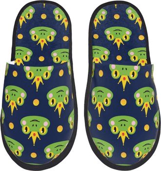 Generic Cotton Slippers Frog Cozy Plush Slippers Lightweight Anti-Slide Slipper For Winter Men Ladies L
