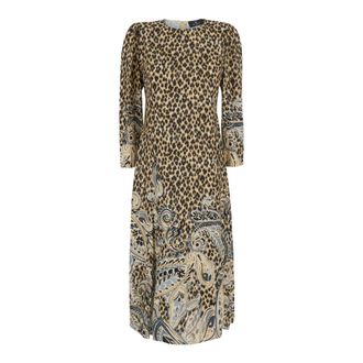 Etro Vestido Midi Cuello Redondo - Dresses - Mujer - Marr&oacute;n - M