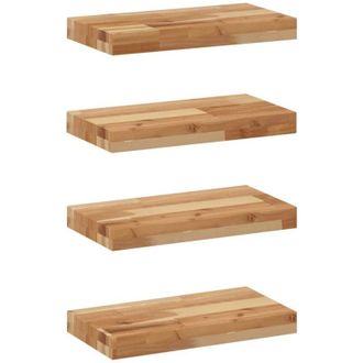 vidaXL Estantes Flotantes 4 Uds Madera Acacia Acabado Aceite 60x20x4cm Vidaxl