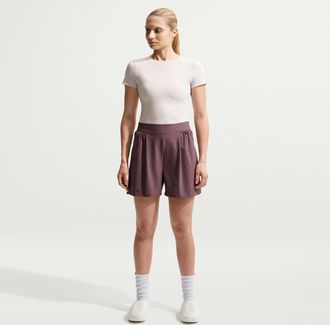 Nike Womens 24.7 PerfectStretch Dri-FIT High-Waisted Shorts in Purple | IB9184-502