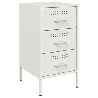 vidaXL Comodino Bianco 36x39x68 Cm In Acciaio - Vidaxl
