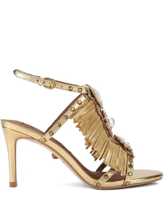 Kurt Geiger fringed embellished sandals - Gold