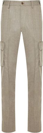 Corneliani Broeken, Heren, Beige, M, Wol, Super 120s Wool Cargo Broeken