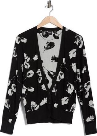 BOSS Fuldie Wool Blend Cardigan in Black/White at Nordstrom Rack, Size X-Small