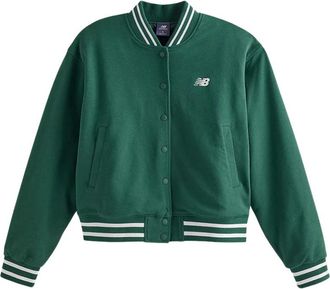 New Balance Sportswears Greatest Hits Varsity Jacket - Dames - Bomber jackets - Groen - S - Katoen - Jassen