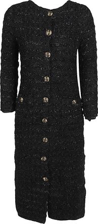 Balenciaga Black Wool Midi Buttoned Dress