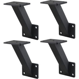 OEM Soportes De Pared Para Barandilla De Escalera, Juego De 4, Acero Con Revestimiento Negro, Para Uso Interior/exterior