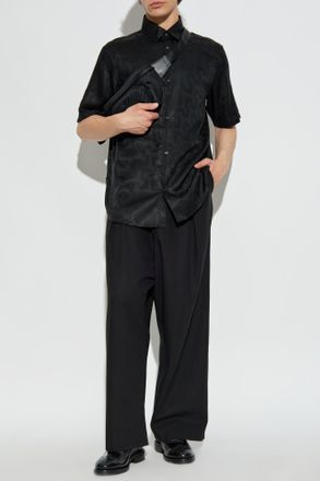 Emporio Armani Patterned Shirt, Mens, Black