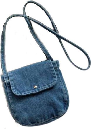 Generic Casual Womens Denim Canvas Handbag, Large Capacity Shopping Shoulder Crossbody Bags(Blue)