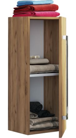 ebuy24 Vcm Madera Madera Estante De Pared Midischrank Dimensiones: Al. 75 X An. 33 X T. 22 Cm 1 Puerta Alta - Badinos D (miel Oak)
