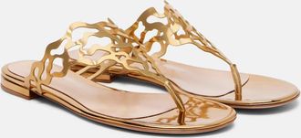 Gianvito Rossi Metallic-leather sandals
