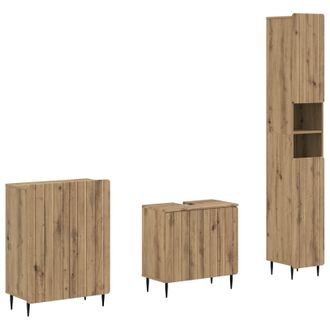 vidaXL Juego De Armarios De Ba&ntilde;o De 3 Piezas Zwolle Roble Artisan Vidaxl