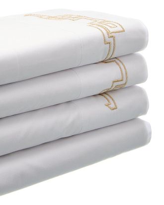 Dea Embroidered Greek Key Bella Percale Sheet Set