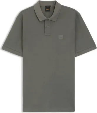 BOSS Stretch-cotton slim-fit polo shirt with logo patch