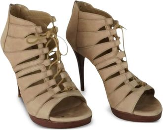 Stuart Weitzman Sandali stringati in pelle scamosciata 105mm - Toni neutri