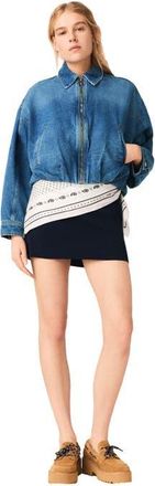Maje Denim bomber jacket in Blue at Nordstrom, Size X-Small