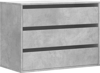 vidaXL Cajonera de esquina madera ingeniería gris hormigón 80x41x58 cm Vidaxl