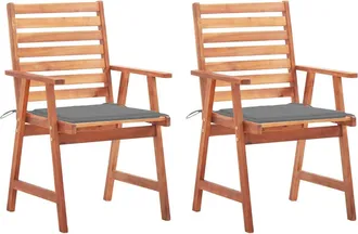 vidaXL Sillas Comedor De Jard&iacute;n Y Cojines 2 Uds Madera Maciza Acacia Vidaxl