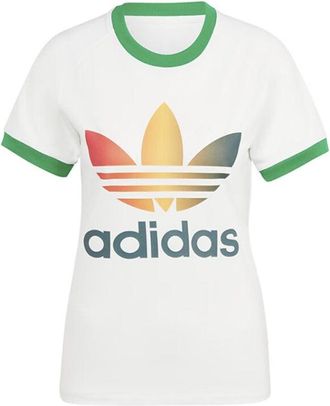 adidas (WMNS) adidas Originals Gradient Trefoil Cali T-Shirt Asia Sizing Yellow Green IS0310