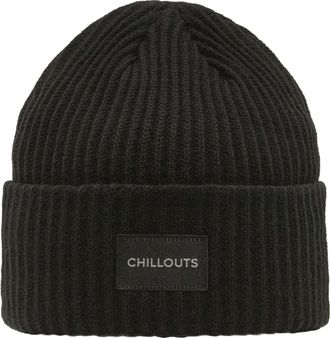 Chillouts Strickm&uuml;tze CHILLOUTS Kara Hat, schwarz, Rippstrick, Kunstfaser, unifarben, M&uuml;tzen Strickm&uuml;tze, dicker Rippenstrick