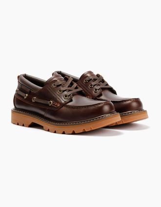 CAT Mens Caterpillar Colorado Boat Lo Leather Mens British Tan Lace-Up Shoes - Brown - Size: 11