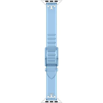 Tory Burch The Single T Jelly 16mm Apple Watch Watchband in Blue at Nordstrom
