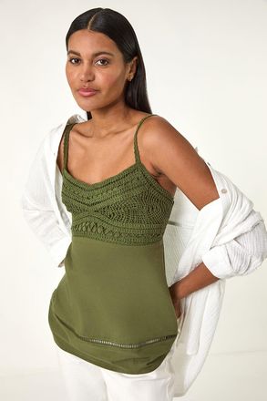 Roman Crochet V-Neck Cami Top