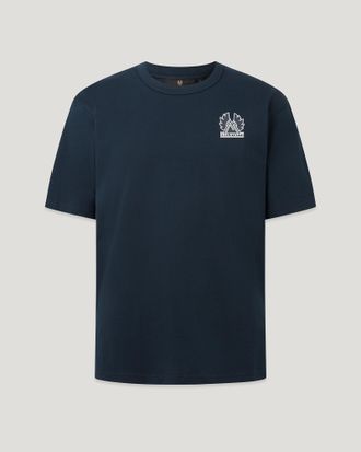 Belstaff Mountain Logo T-shirt Mens Cotton Jersey Dark Ink Size 2XL