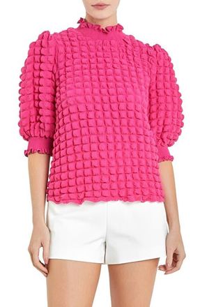 English Factory Textured Mock Neck Top in Pink at Nordstrom, Size X-Small